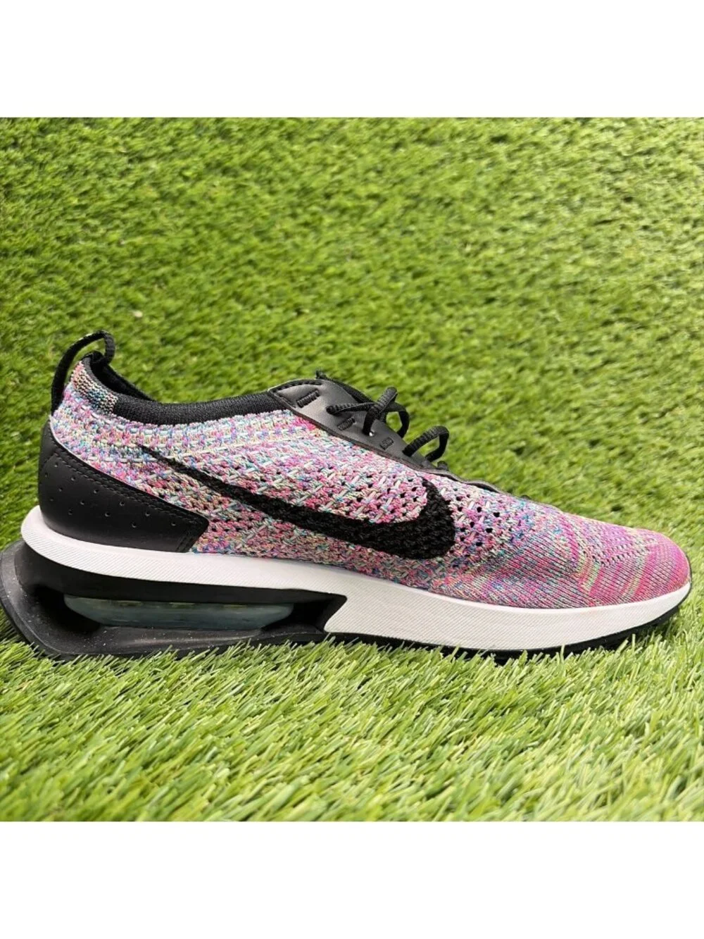 Nike Air Max Flyknit Racer Womens Size 9 Pink Black White Running Shoes Sneakers